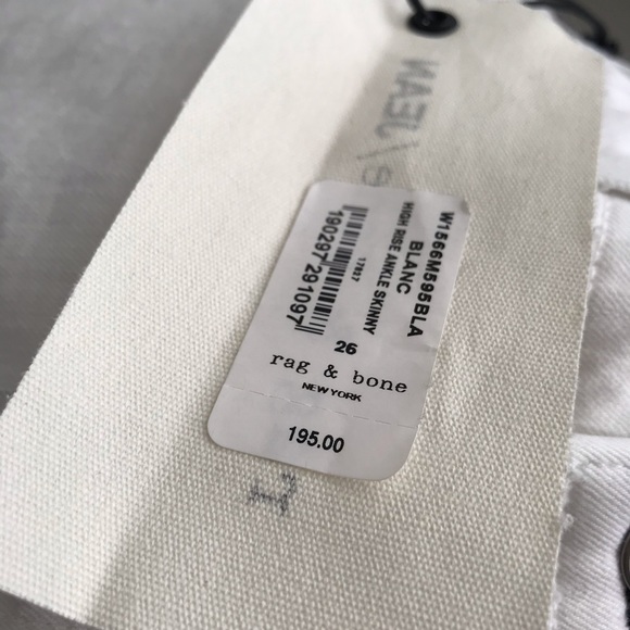 RAG & BONE High Rise Ankle Skinny White Jeans - Picture 6 of 6